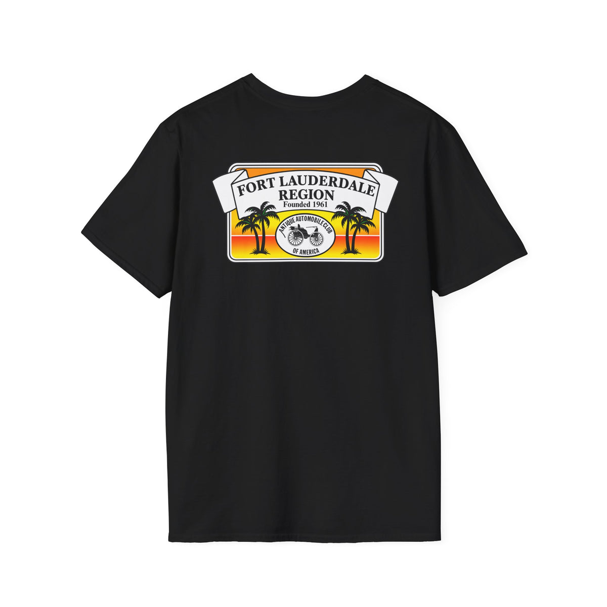 Fort Lauderdale Region AACA T-Shirt - Unisex Softstyle T-Shirt Front and Back Logos