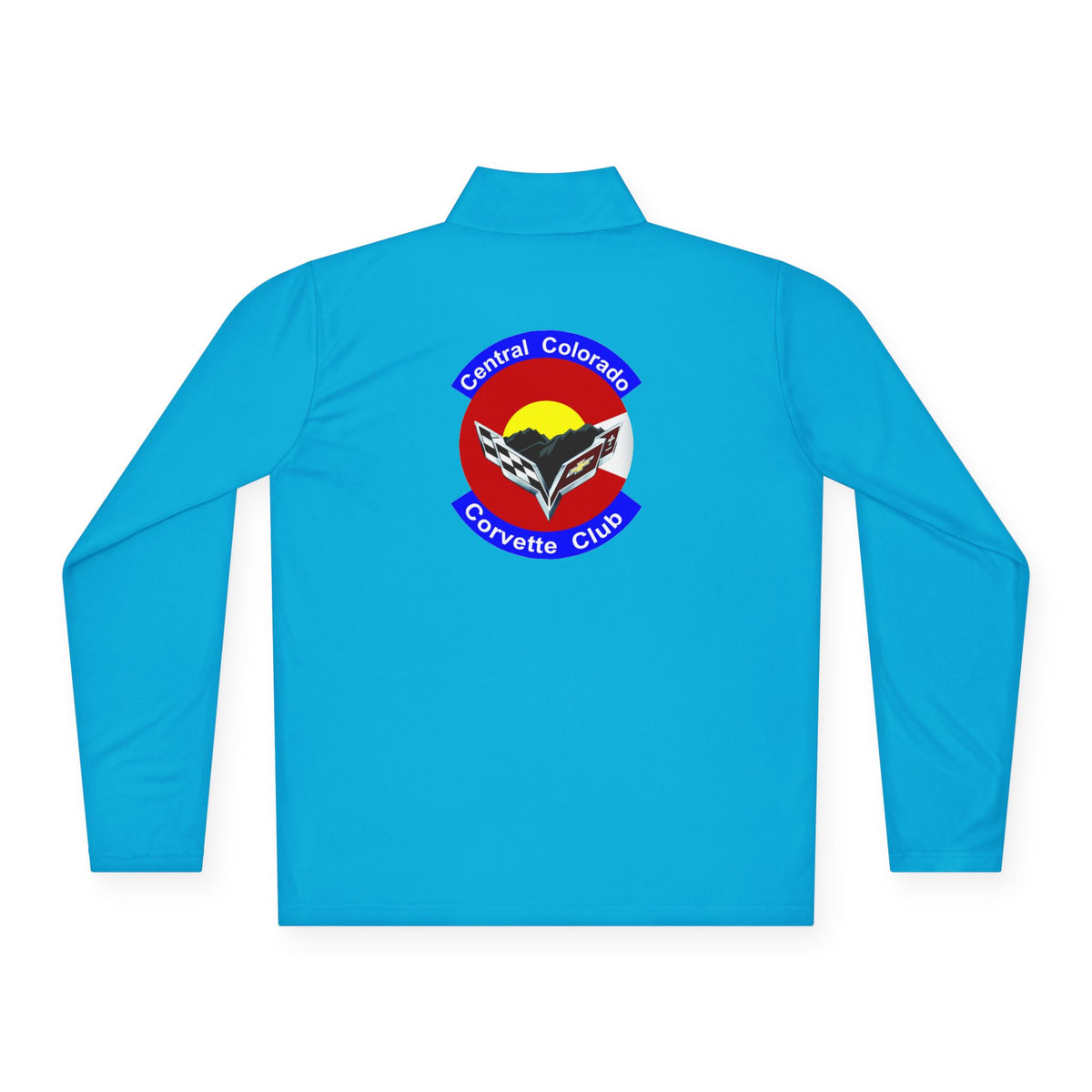 Central Colorado Corvette Club Quarter-Zip Pullover — Printed Direct to Film Logos on Front and Back
