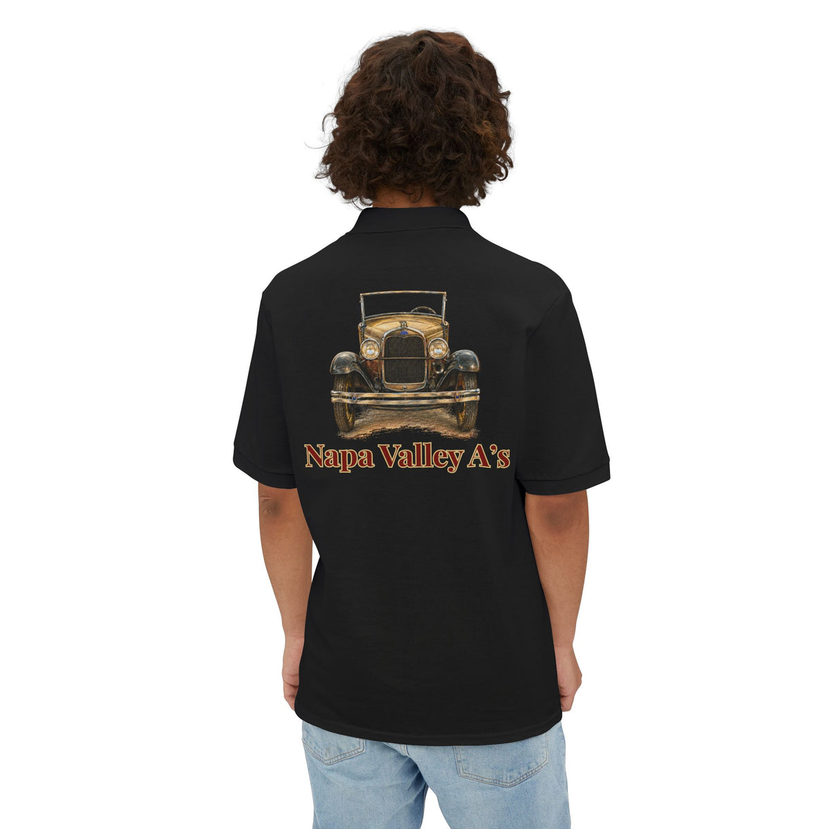 Napa Valley A's Classic Cotton Polo - Small Chest Logo and Large Back Logo