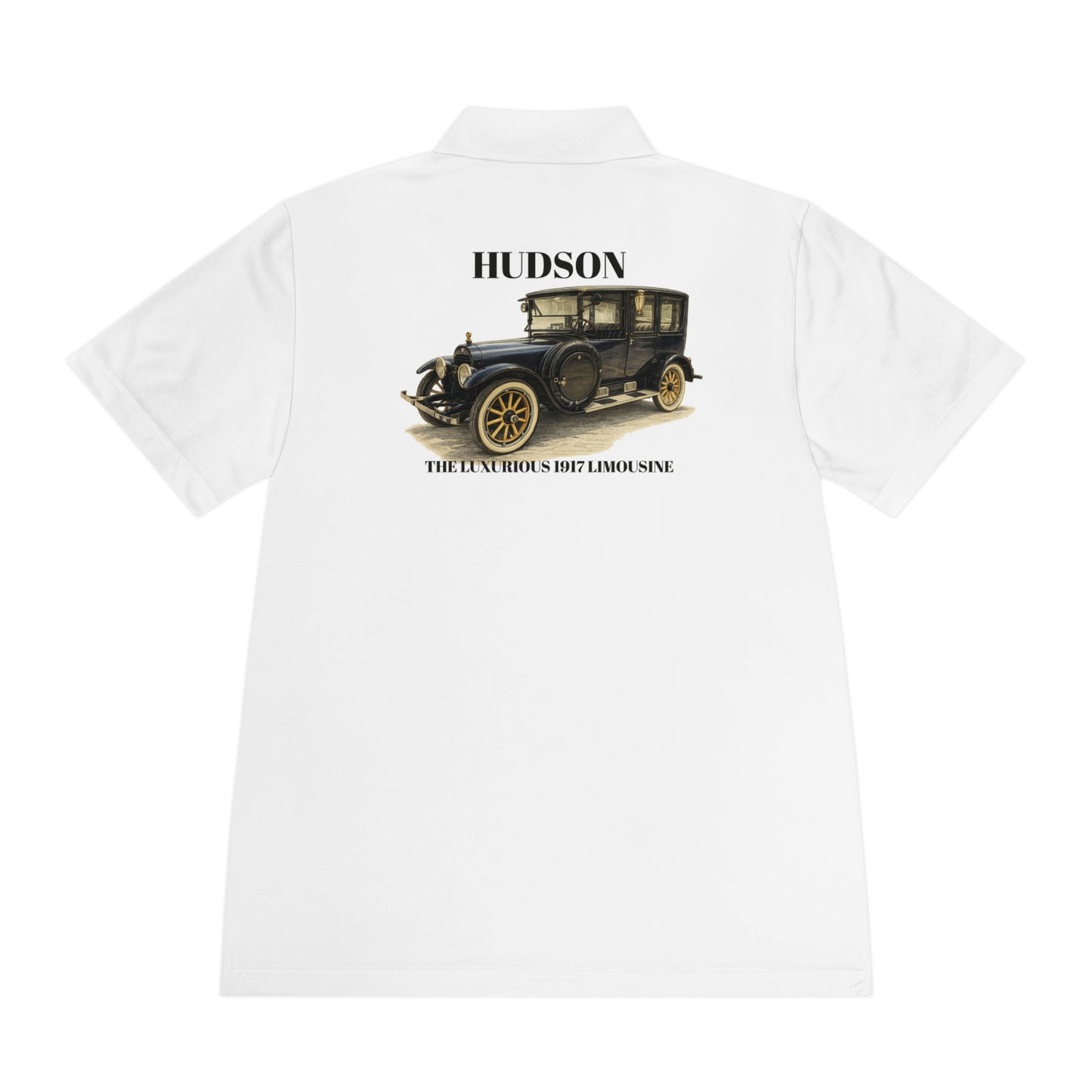 1917 Hudson Limousine Polo Shirt — Classic Vintage Car Men's Sport Polo (Gene)
