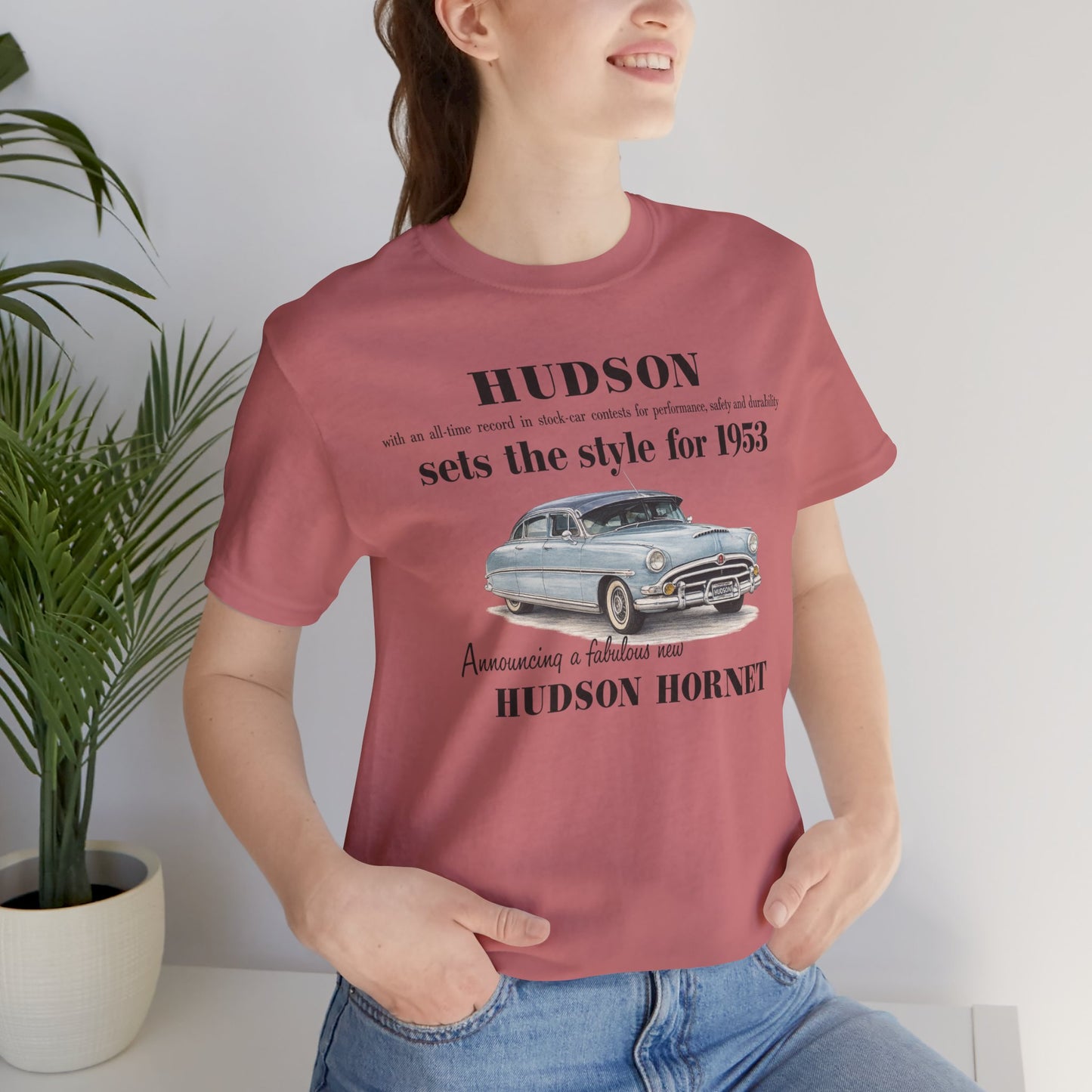 1953 Hudson Hornet Car Tee - Unisex Jersey Short Sleeve Tee