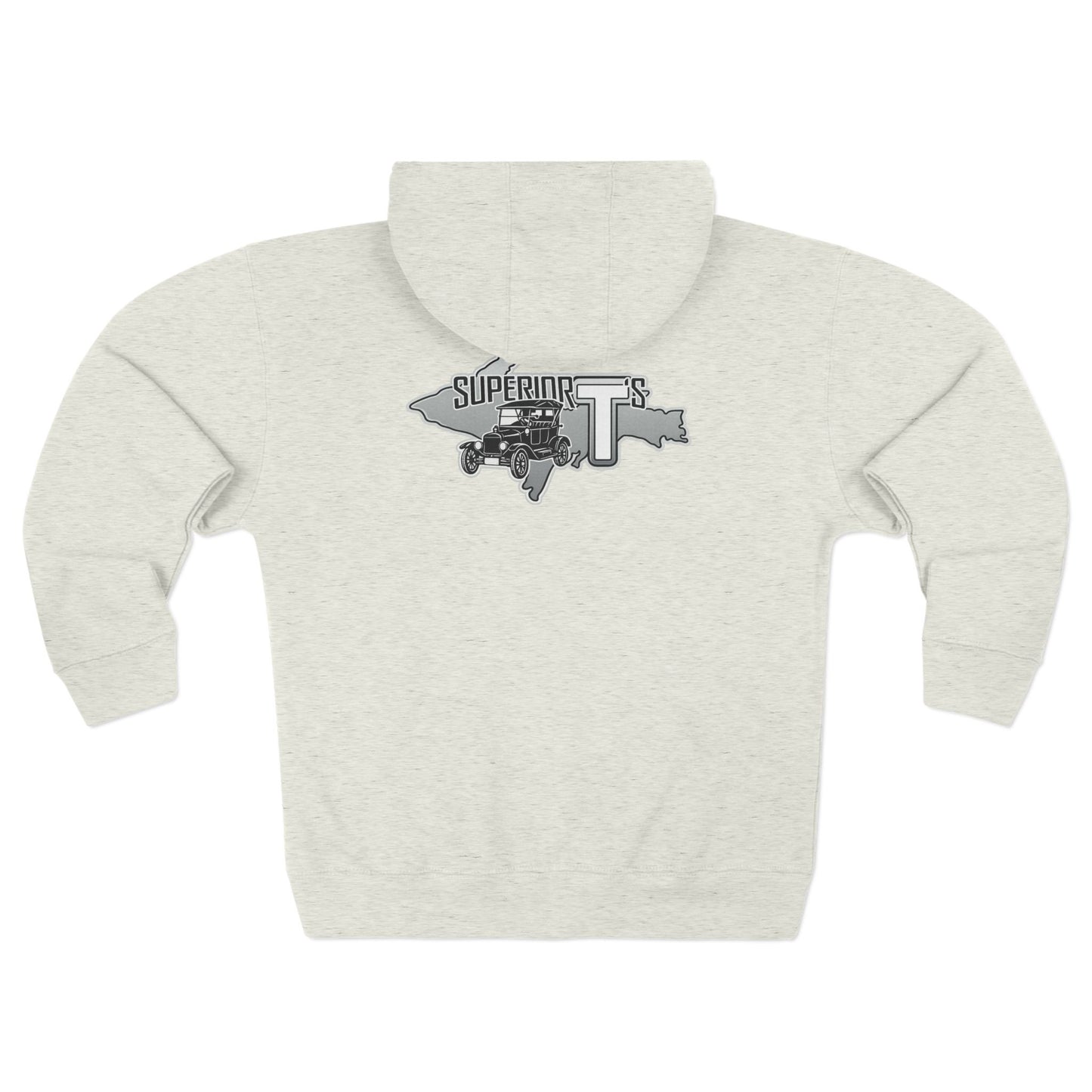Superior T's Zip Hoodie — Front and back logos