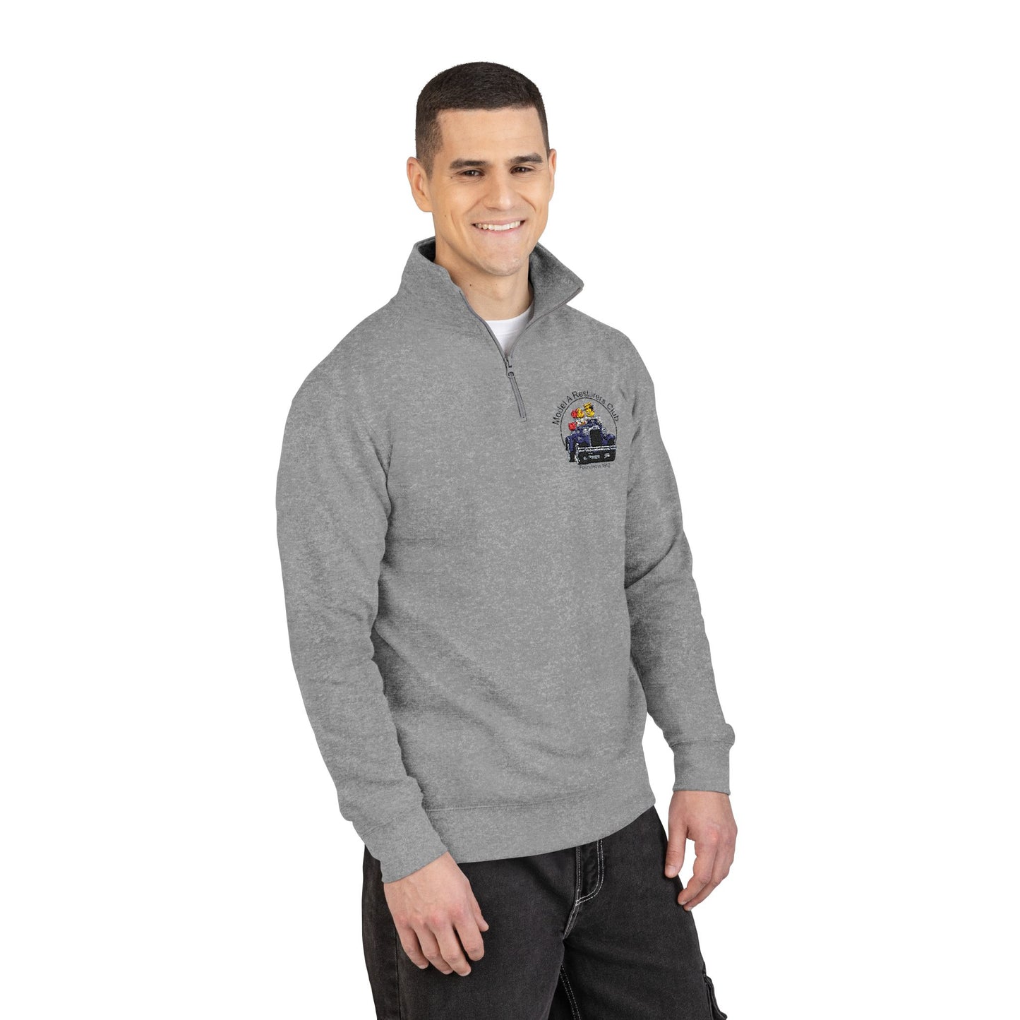 MARC Embroidered Quarter-Zip Pullover