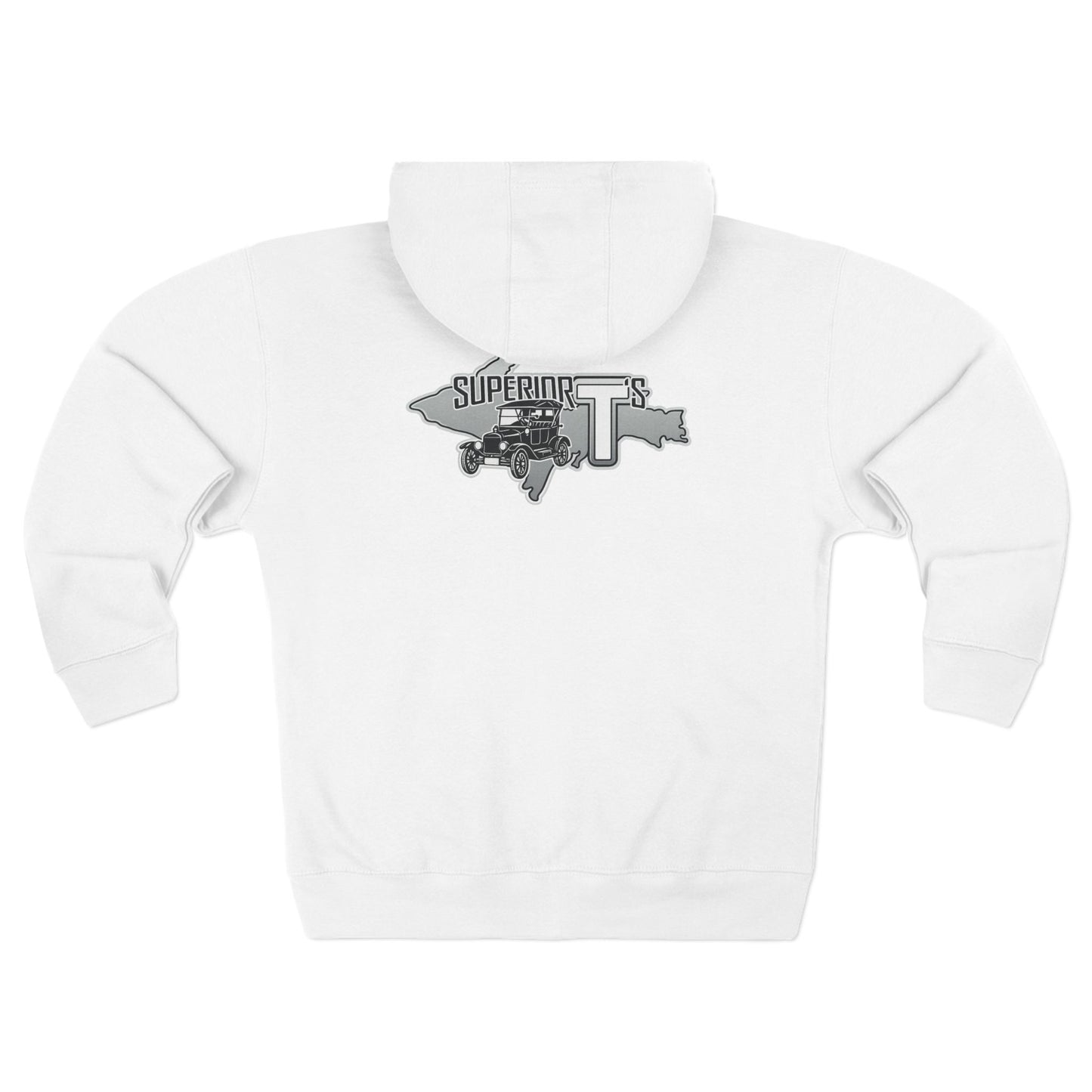 Superior T's Zip Hoodie — Front and back logos