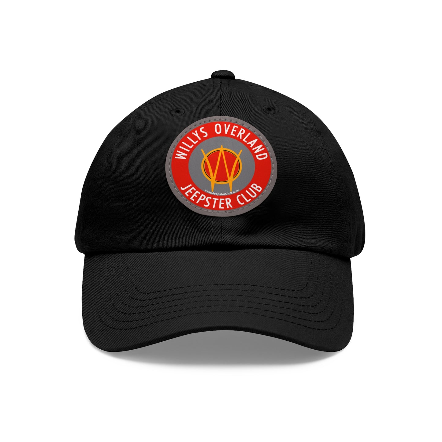 Willys Overland Jeepster Club Leather Patch Printed Dad Hat