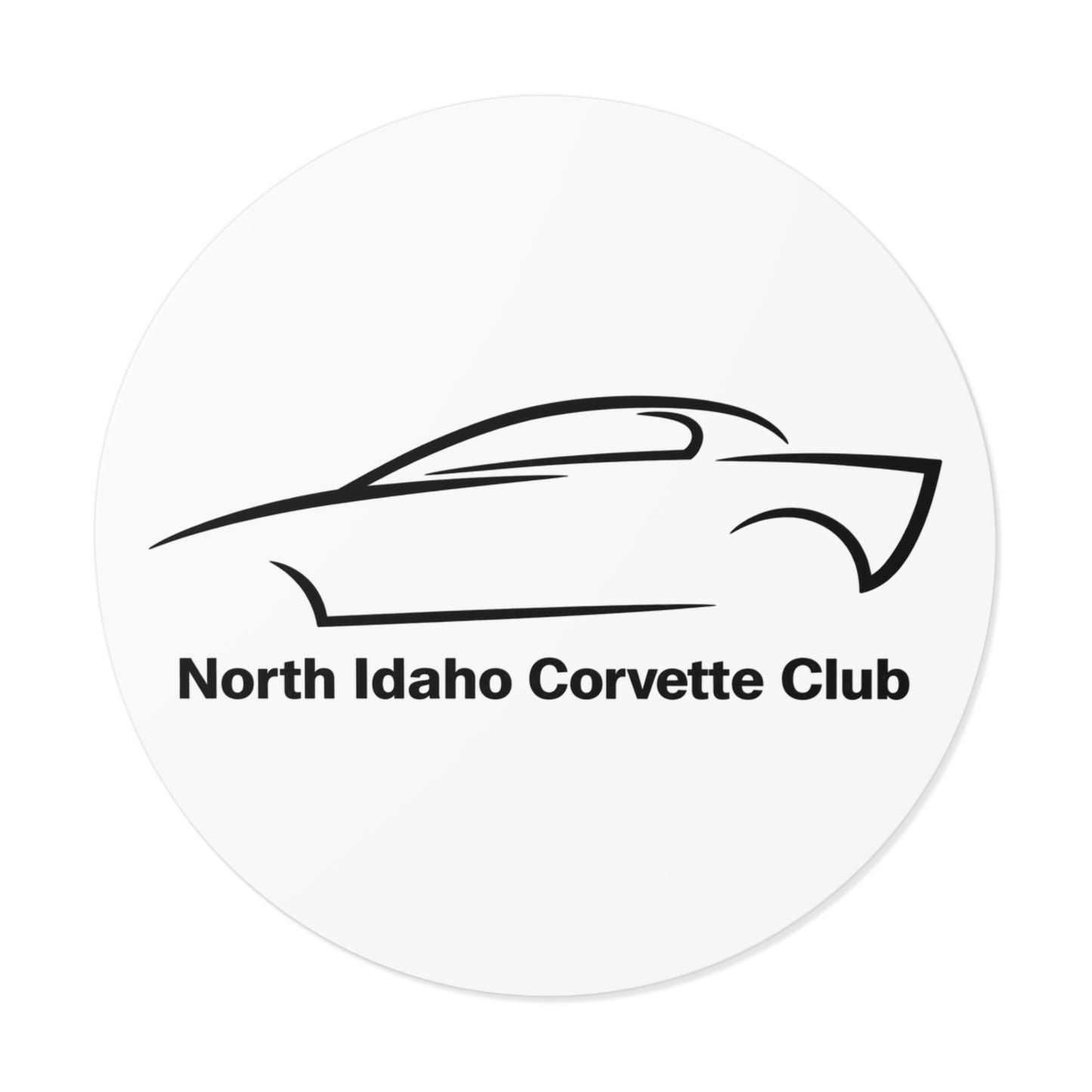 North Idaho Corvette Club Round Vinyl Sticker — Car Club Decal