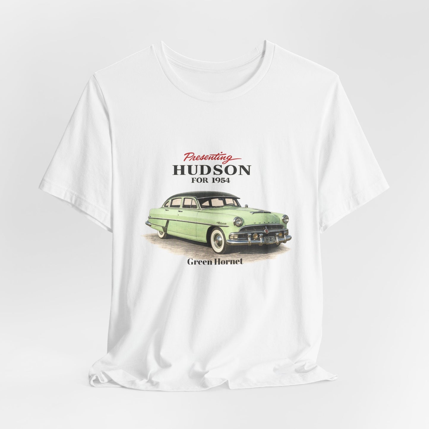 1954 Hudson Hornet Vintage Car Tee — Green Classic Automobile Graphic T-Shirt (RonR)