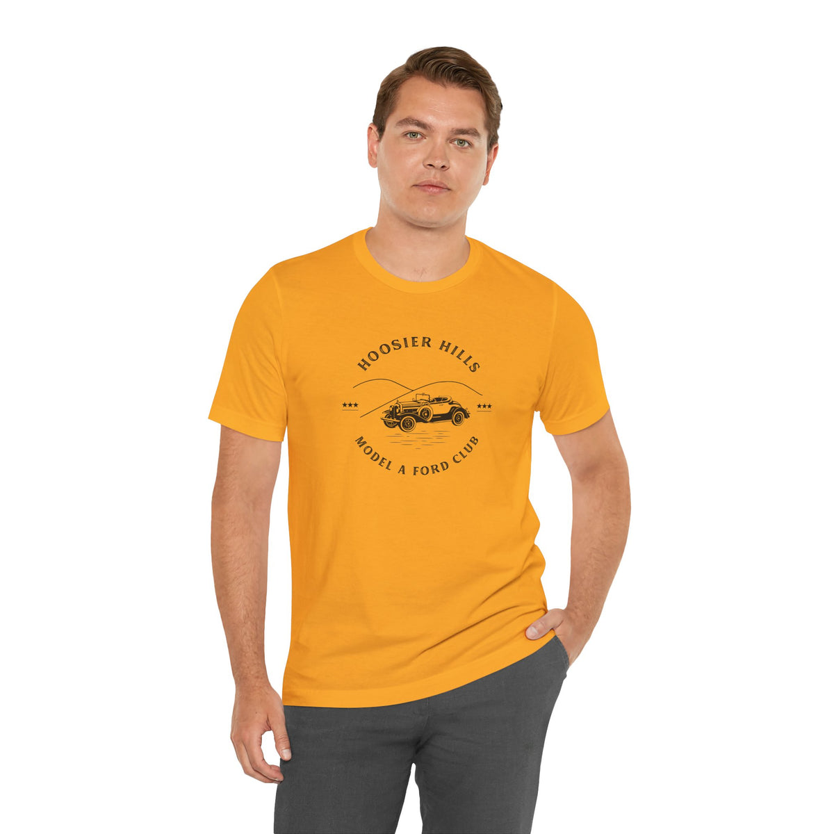 Hoosier Hills Model A Ford Club Unisex Jersey Short Sleeve Tee