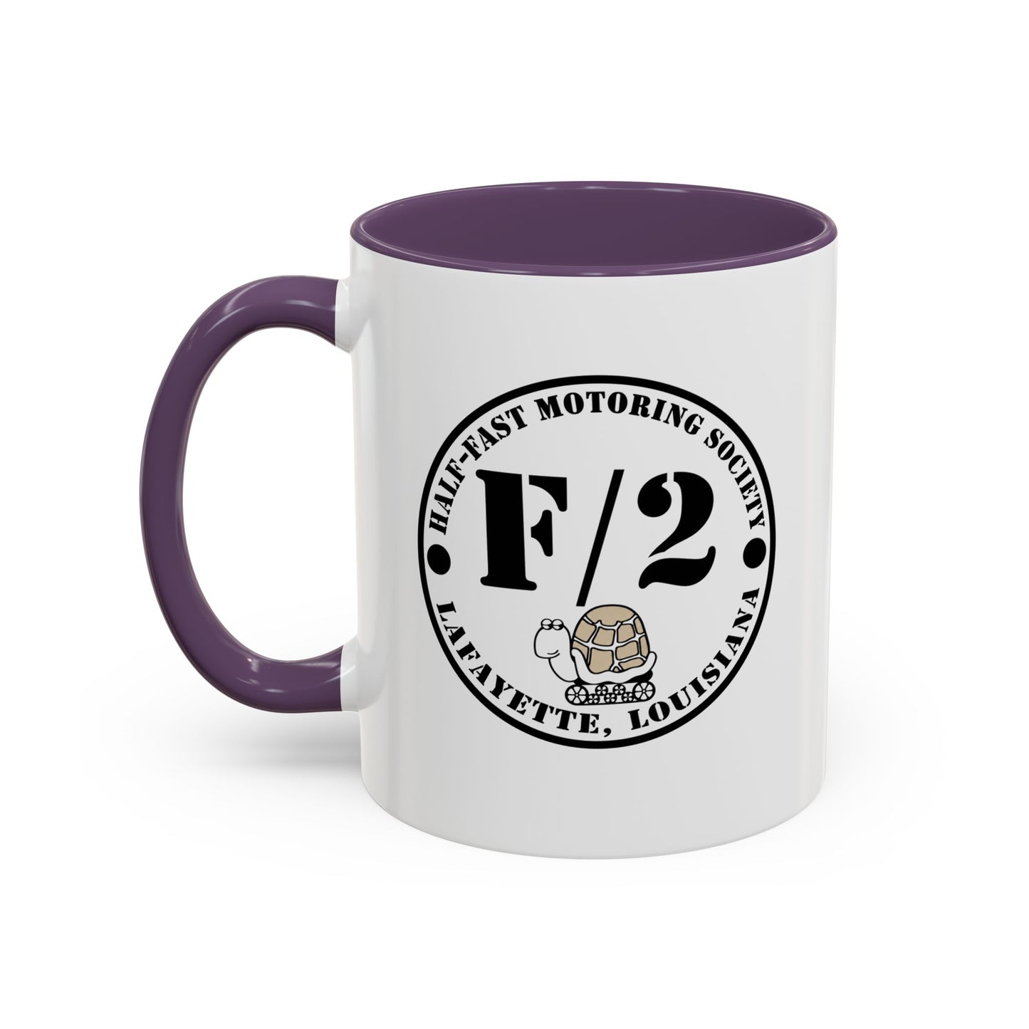 F/2 Half-Fast Motoring Society Accent Coffee Mug — Lafayette, Louisiana Emblem (11/15oz)