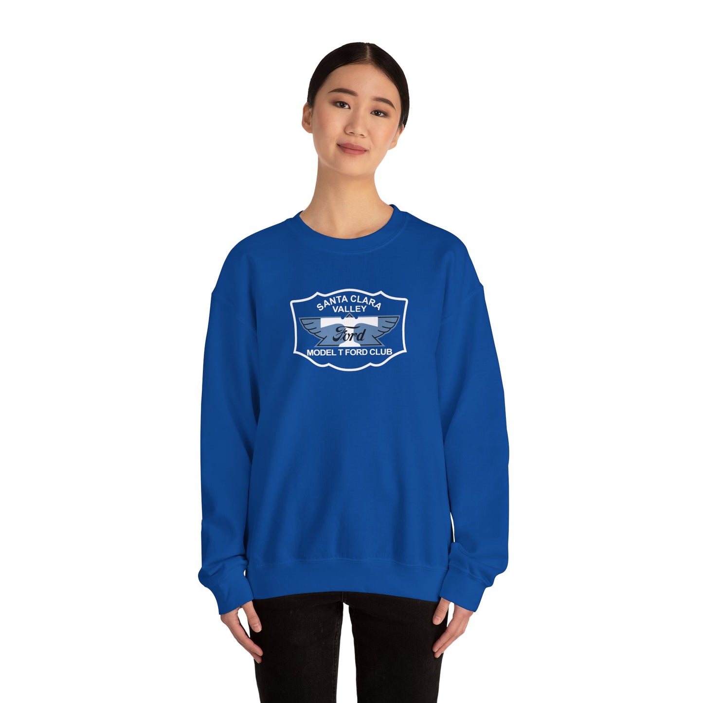Santa Clara Valley Model T Ford Club (front and back print) Unisex Heavy Blend™ Crewneck Sweatshirt