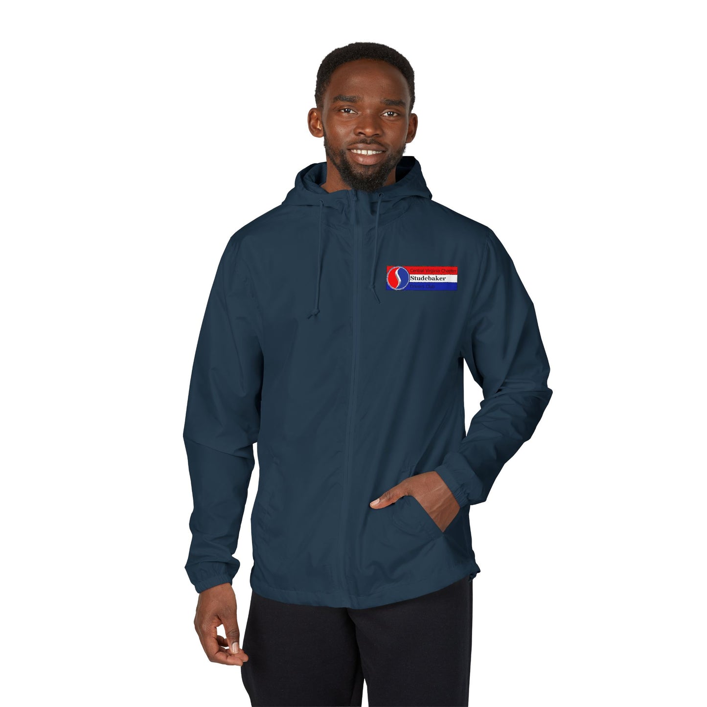 Central Virginia Chapter Studebaker Drivers Club Windbreaker Jacket — Full-Zip Hooded Windbreaker
