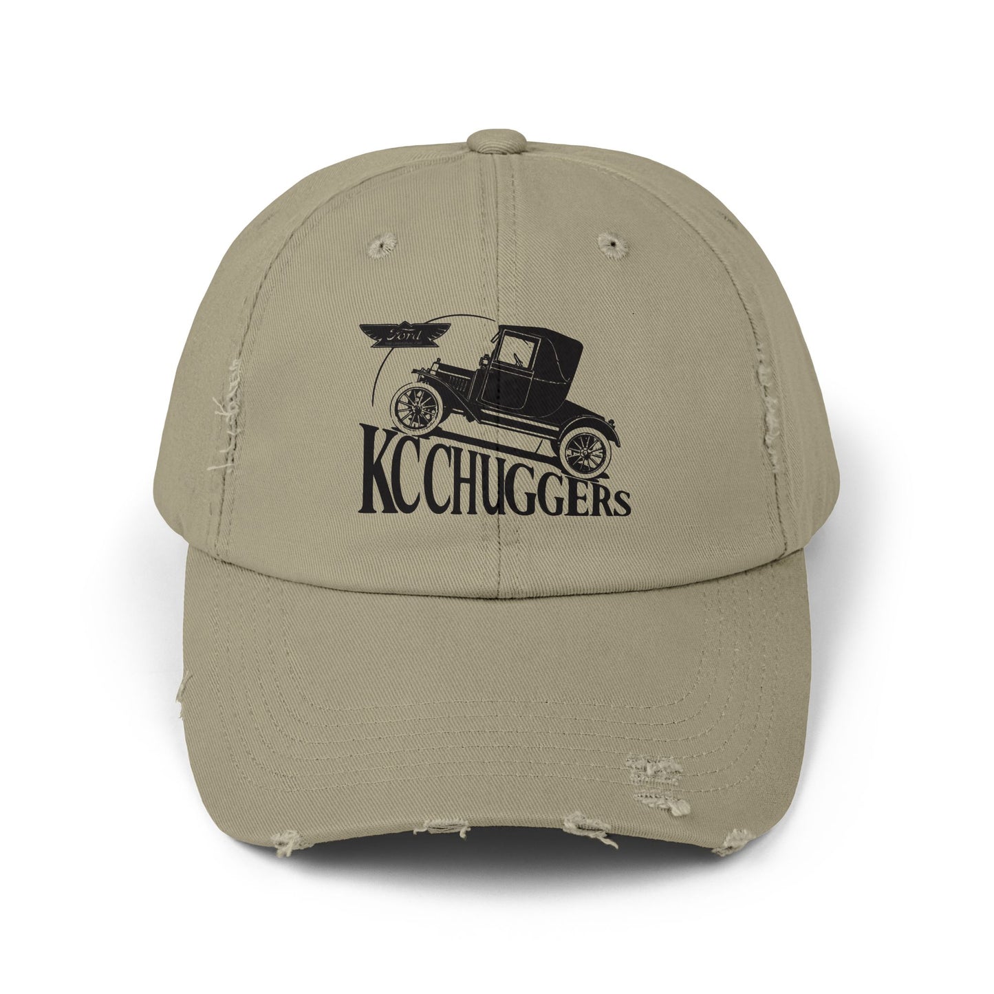 Distressed Baseball Cap — Vintage Car KC Chuggers Logo