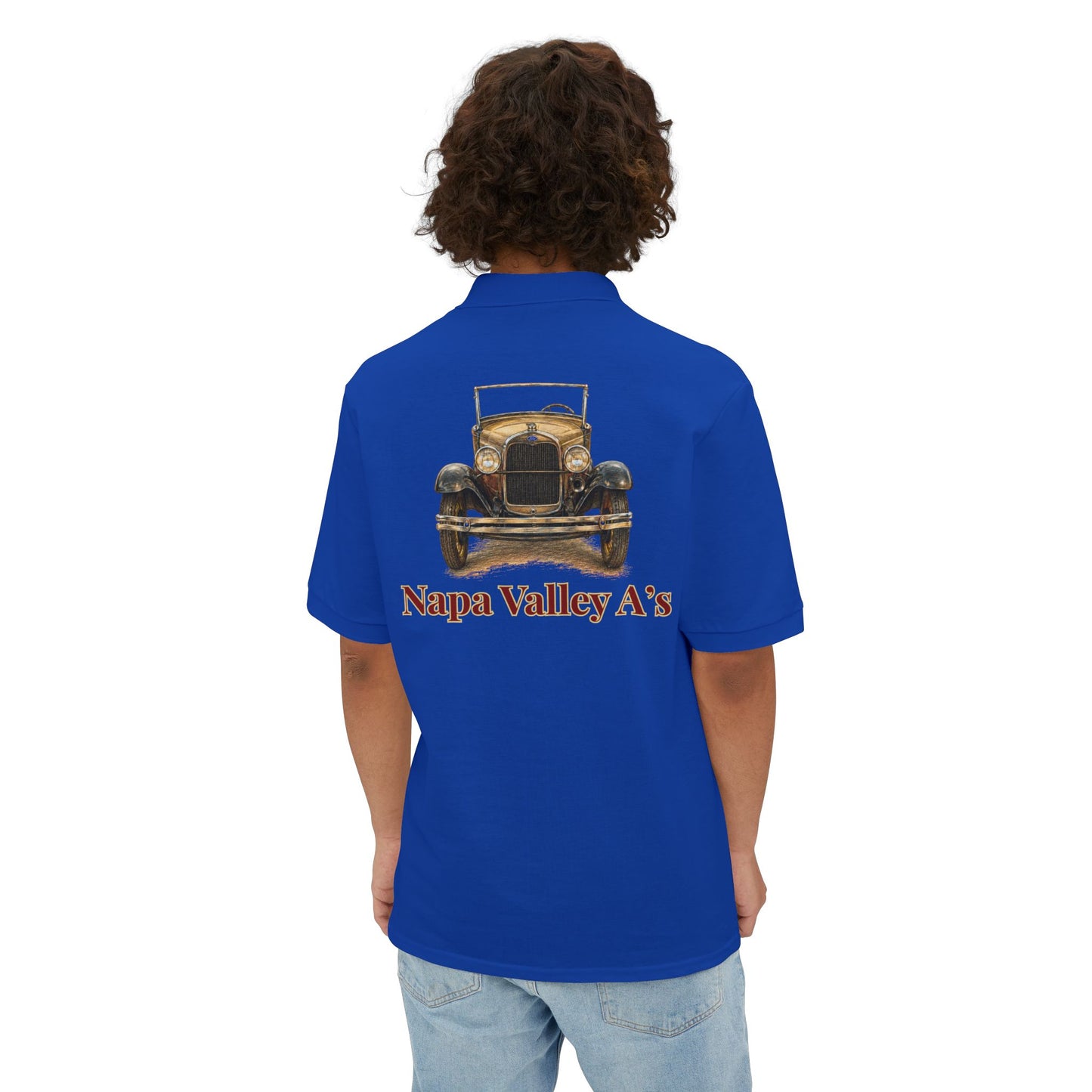 Napa Valley A's Classic Cotton Polo - Small Chest Logo and Large Back Logo
