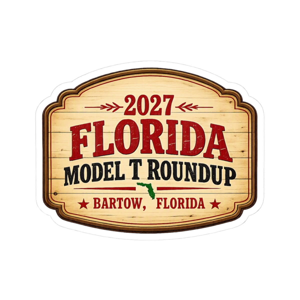 Florida Model T Roundup 2027 Sticker — Kiss-Cut Sticker