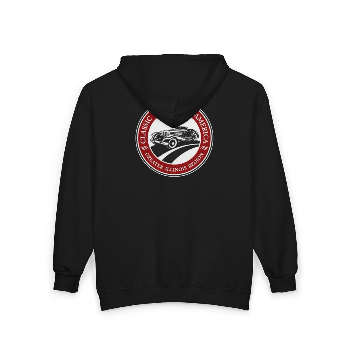 Classic Car Club of America Greater Illinois Region Classic Car Zip Hoodie — Front and Back Logos
