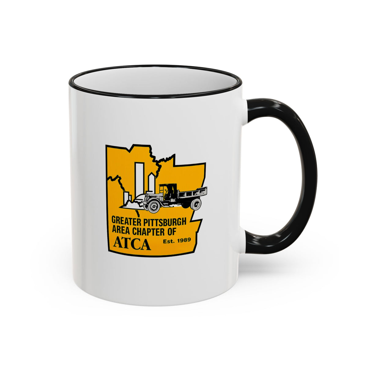 Greater Pittsburgh Area Chapter of ATCA Coffee Mug with Accent Rim & Handle