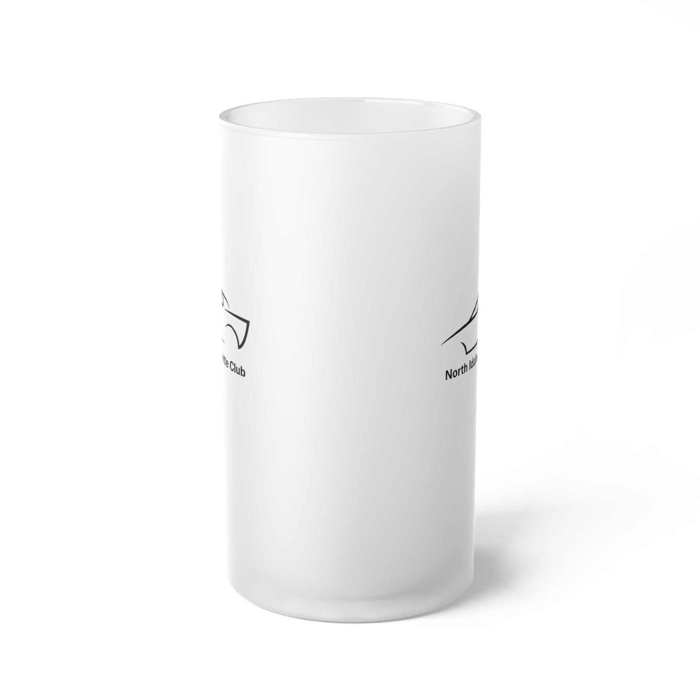 North Idaho Corvette Club Frosted Glass Beer Mug — Classic Frosted Pint Mug for Cold Beer & Cocktails