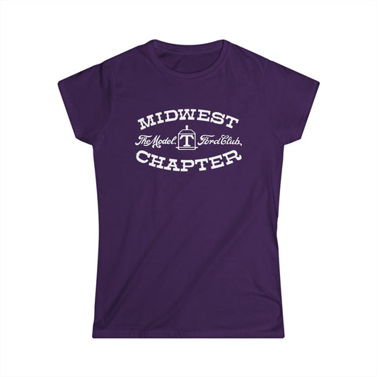 Midwest Chapter - The Model T Ford Club (front logo) Women's Softstyle Tee