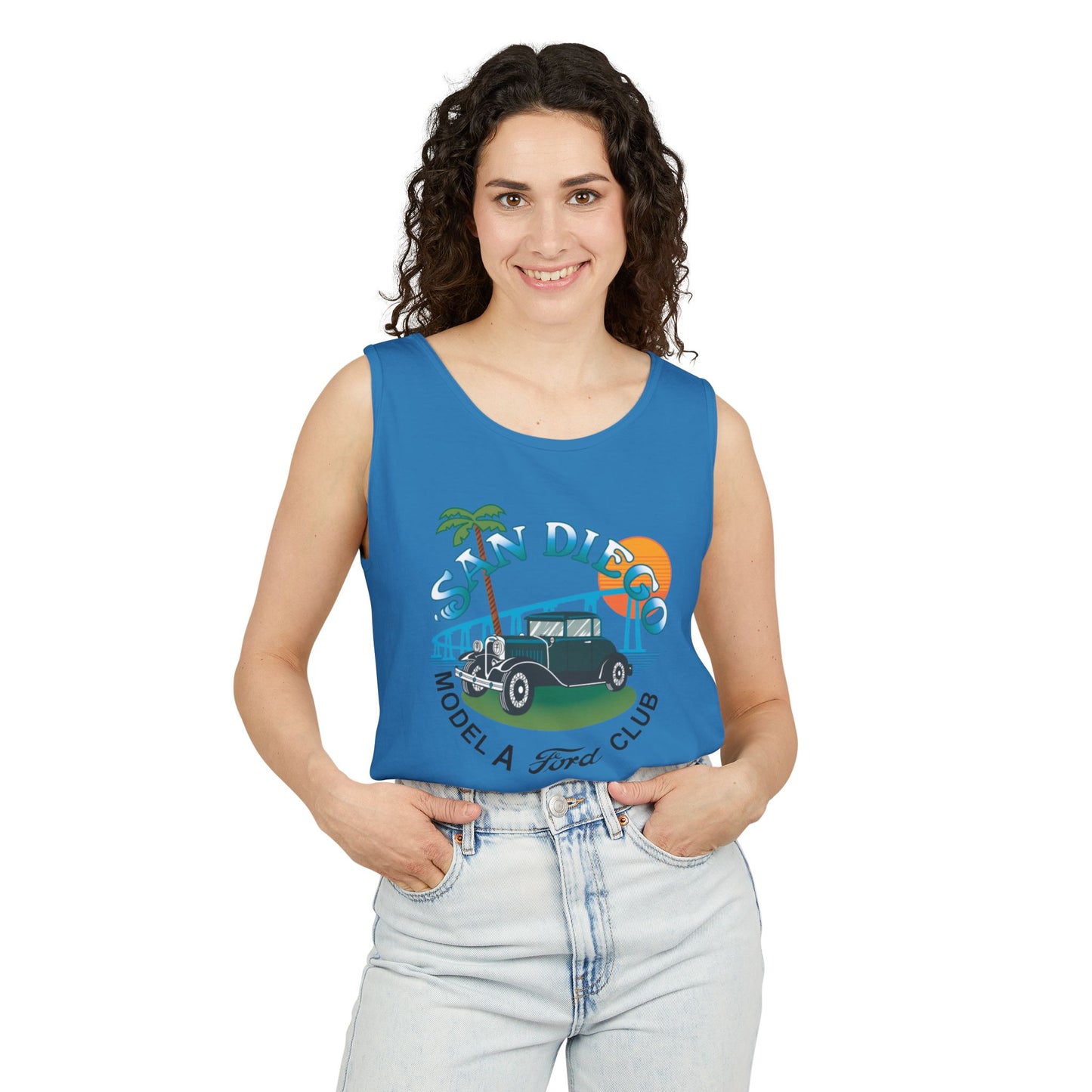 San Diego Model A Ford Club Tank Top — Unisex Garment-Dyed Tank Top