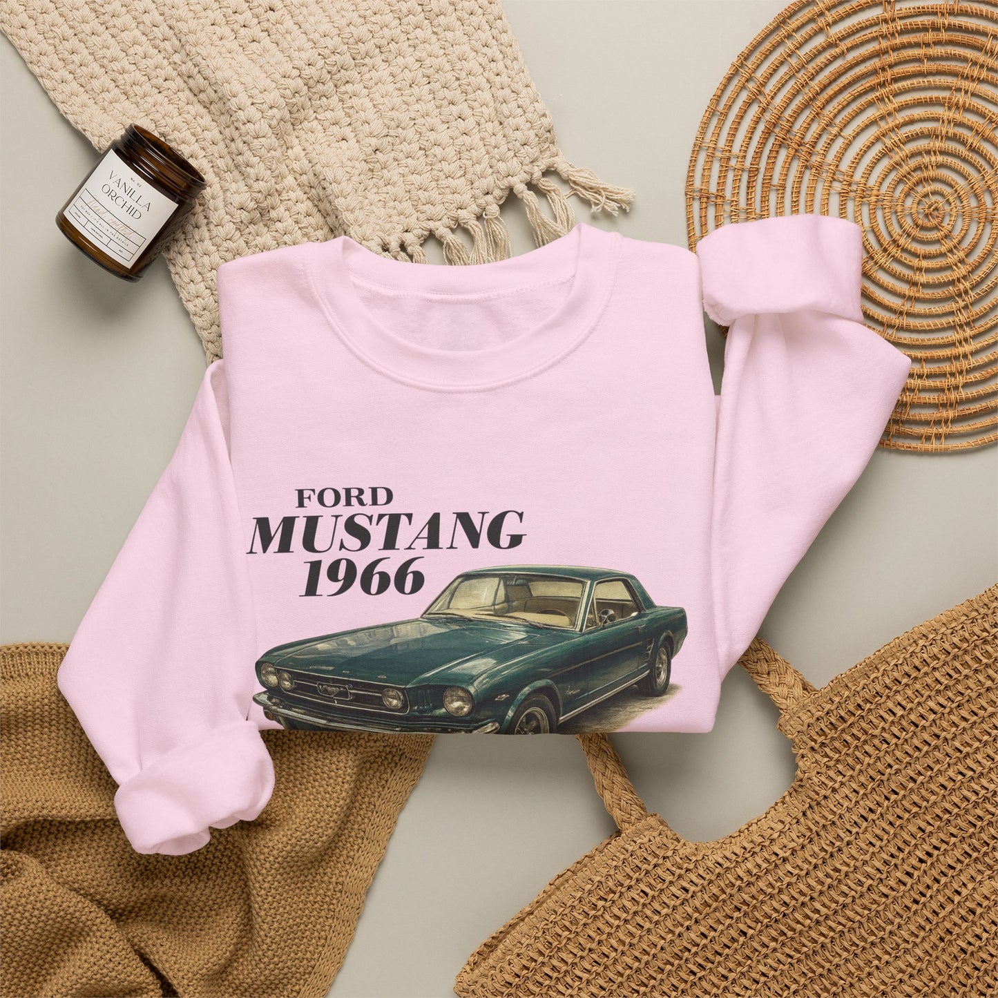 1966 Ford Mustang Sweatshirt — Vintage Classic Car Crewneck (Rick C)