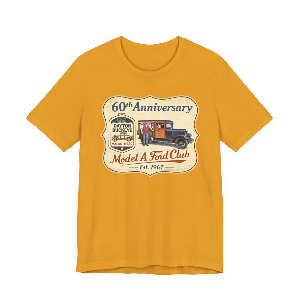 Dayton Buckeye Model A Ford Club 60th Anniversary Tee (Piney Wood Farm) - Unisex Soft Short Sleeve Tee