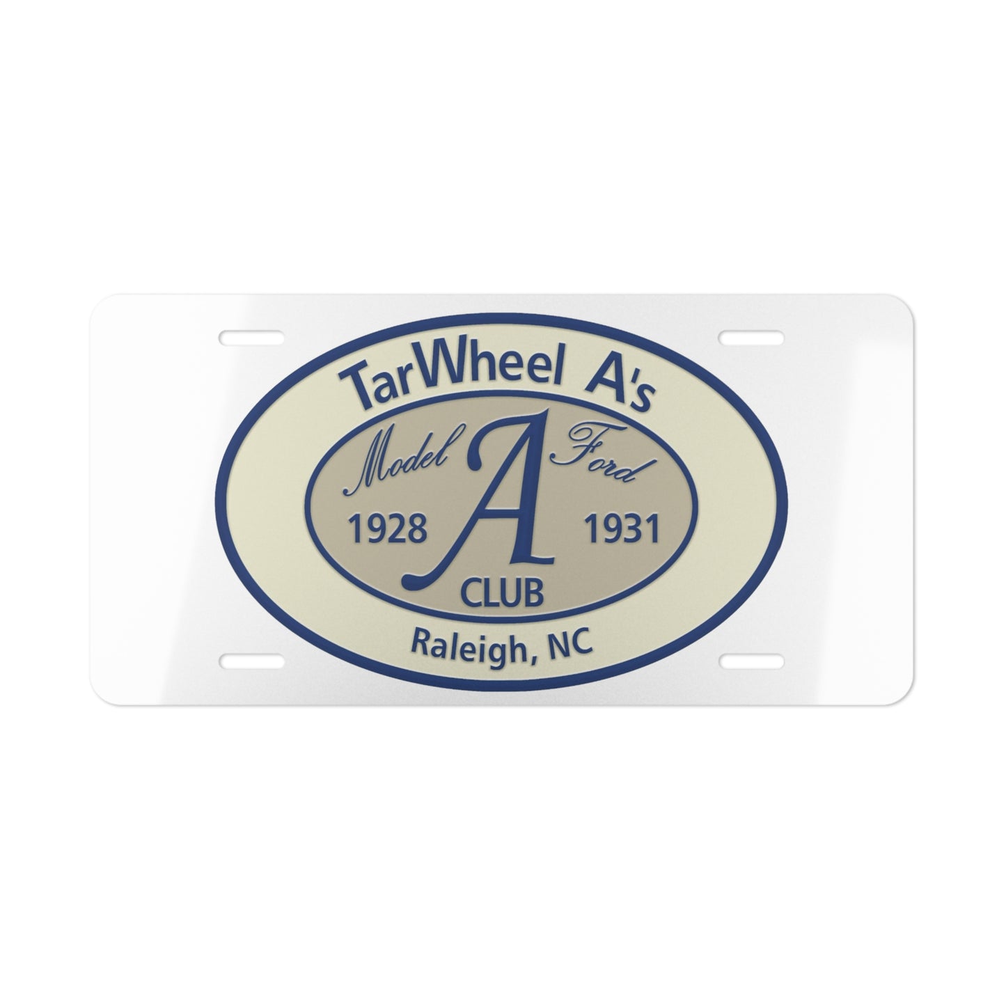 TarWheel A's Raleigh NC License Plate - Vintage Model A Club Vanity Plate