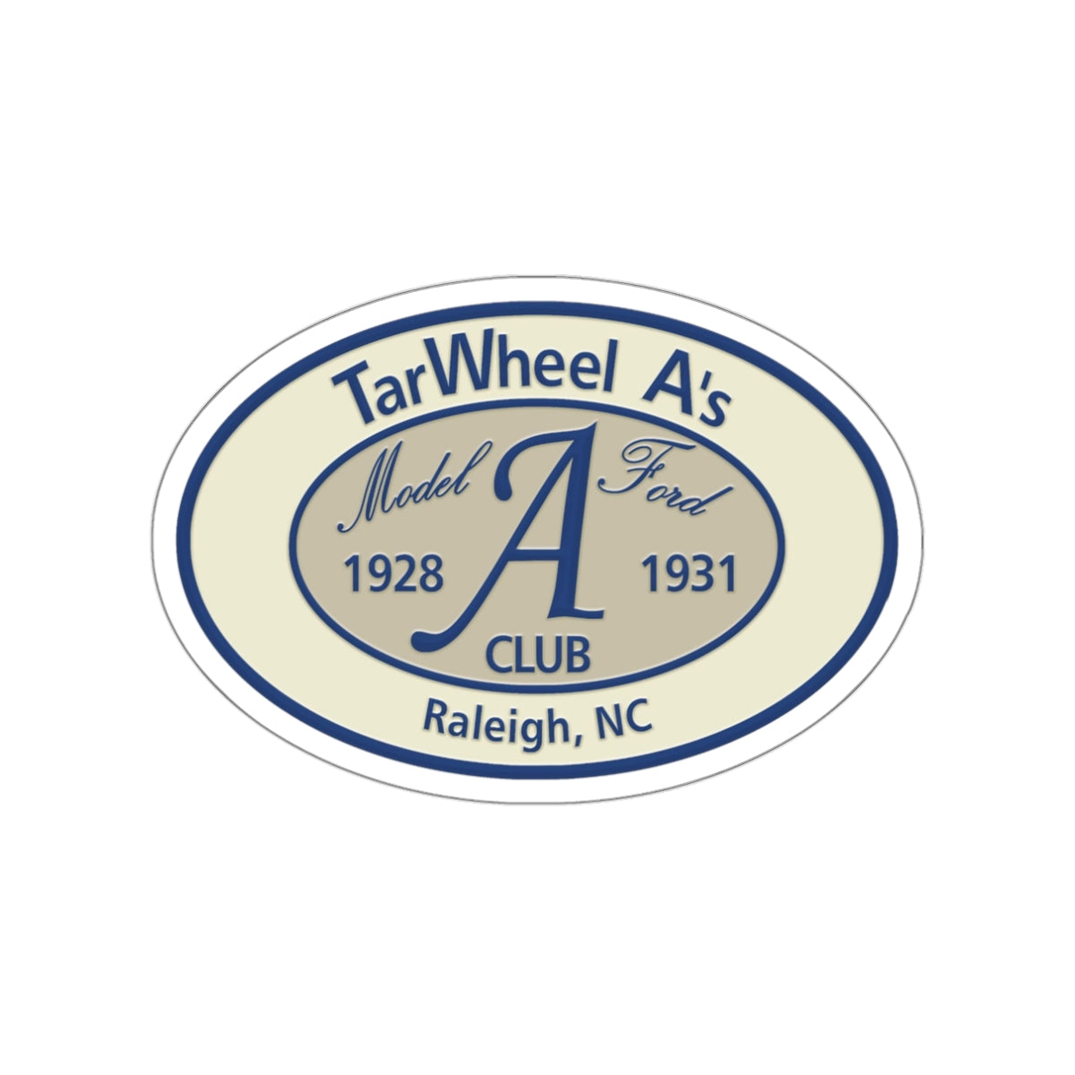 TarWheel A's Club Oval Die-Cut Sticker — Great for Windshields