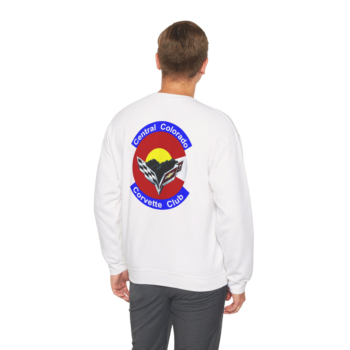 Central Colorado Corvette Club Screen Printed Sweatshirt – Unisex Heavy Blend™ Crewneck Sweatshirt
