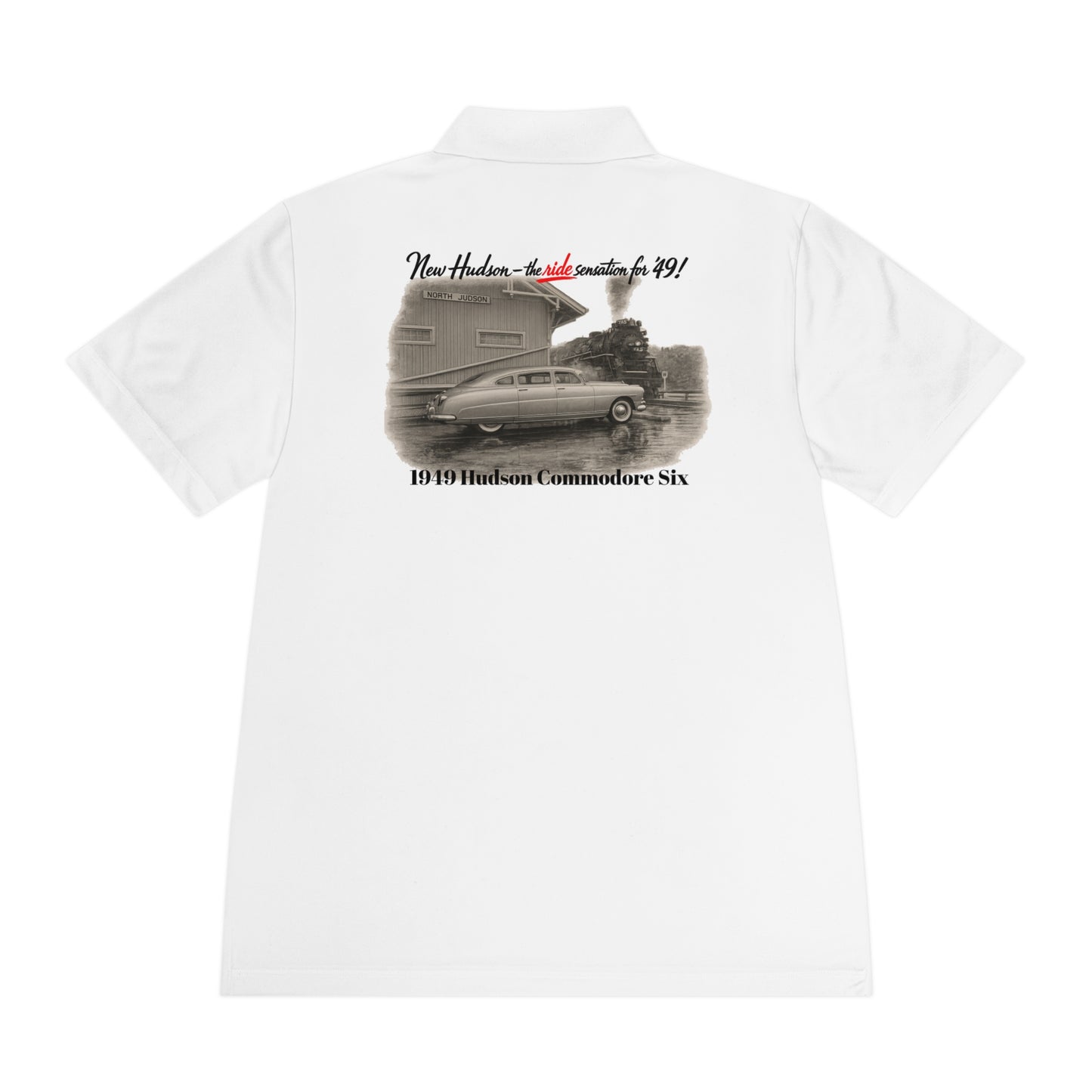 1949 Hudson Commodore Six Polo — Vintage Classic Car Golf Shirt (Rick C)