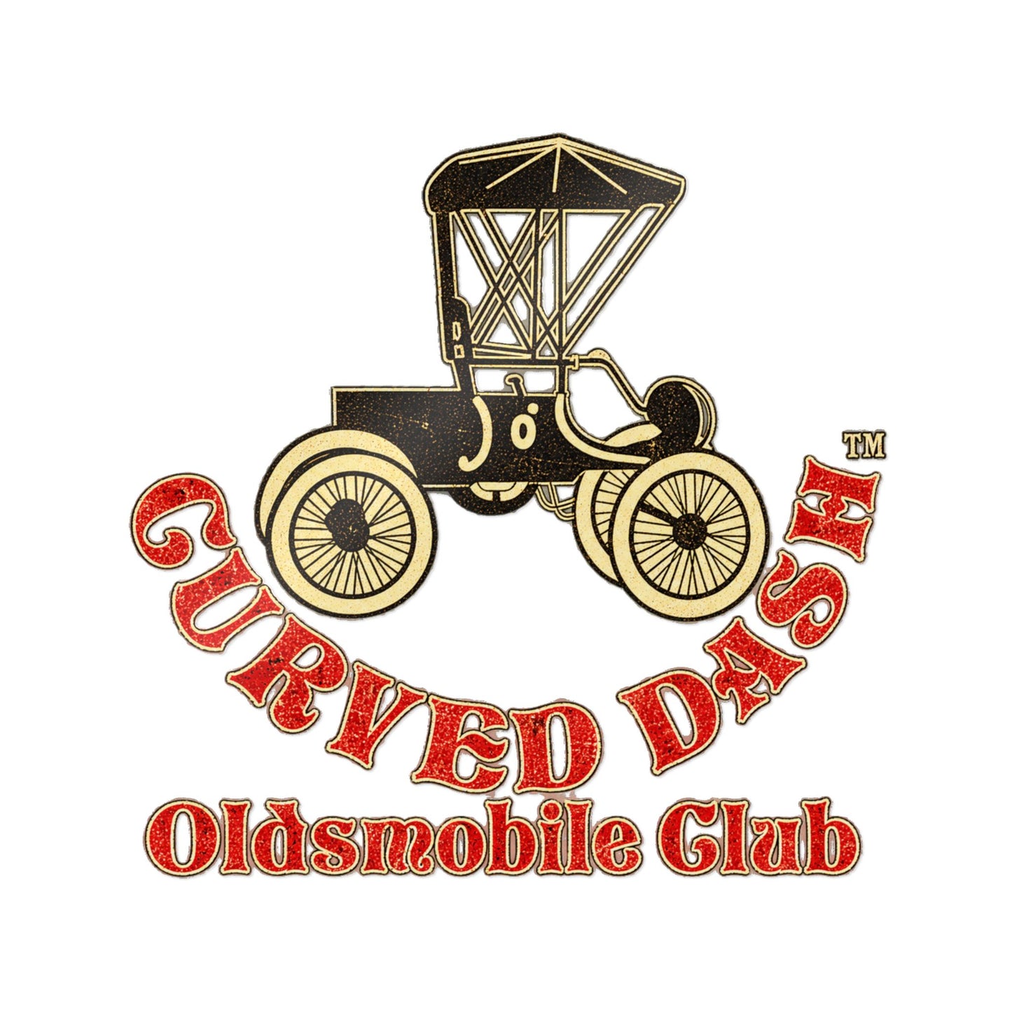 Curved Dash Oldsmobile Club Sticker — Large Stickers that are Great for Trailers!