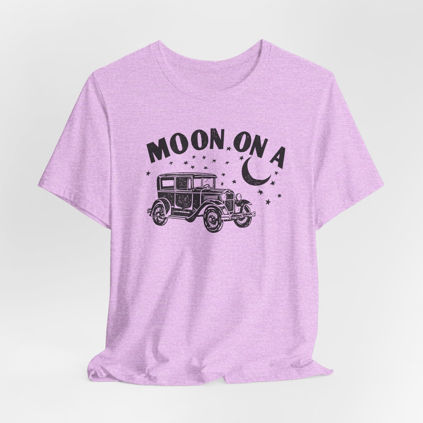 Moon On A Vintage Car T-Shirt — Retro Moon Graphic Tee