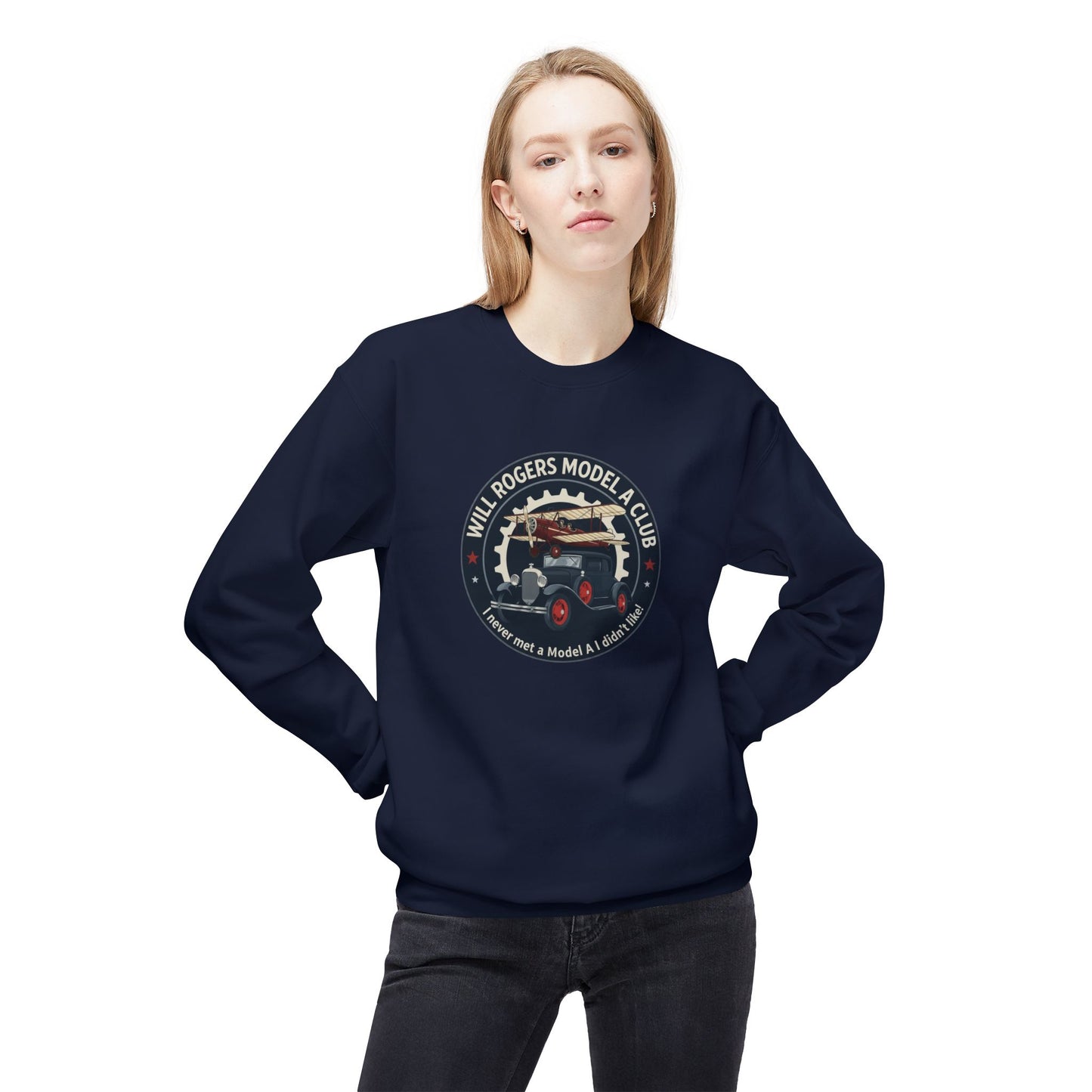 Will Rogers Model A Club Vintage Car Crewneck Sweatshirt