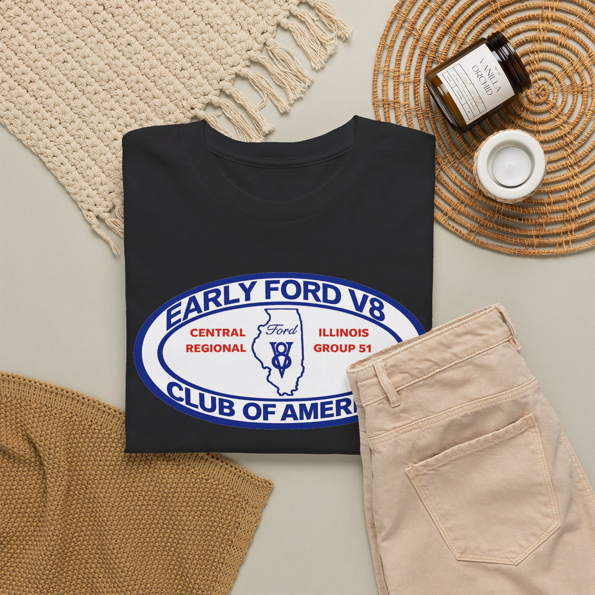 Early Ford V8 Club of America Unisex Heavy Cotton Tee