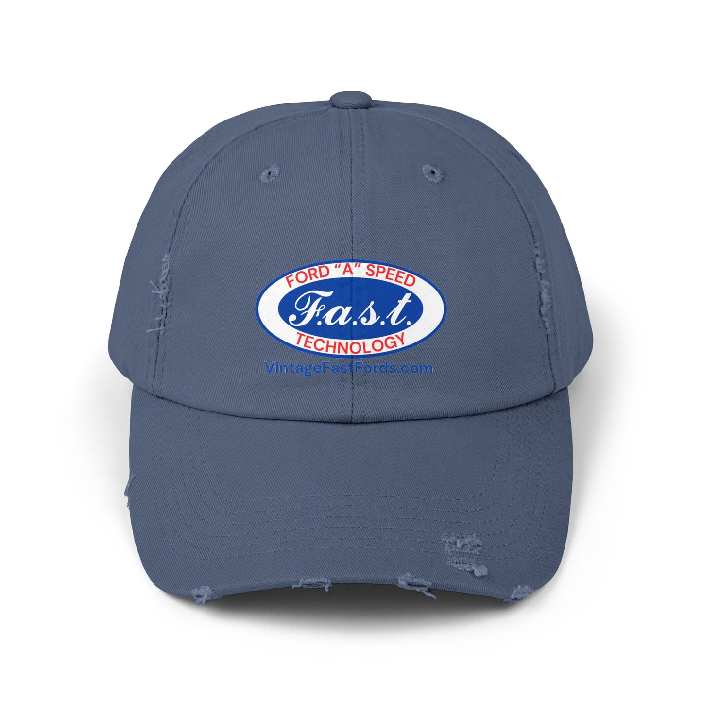 F.a.s.t. Ford "A" Speed Technology Unisex Distressed Cap - Vintage Fast Ford Logo Hat