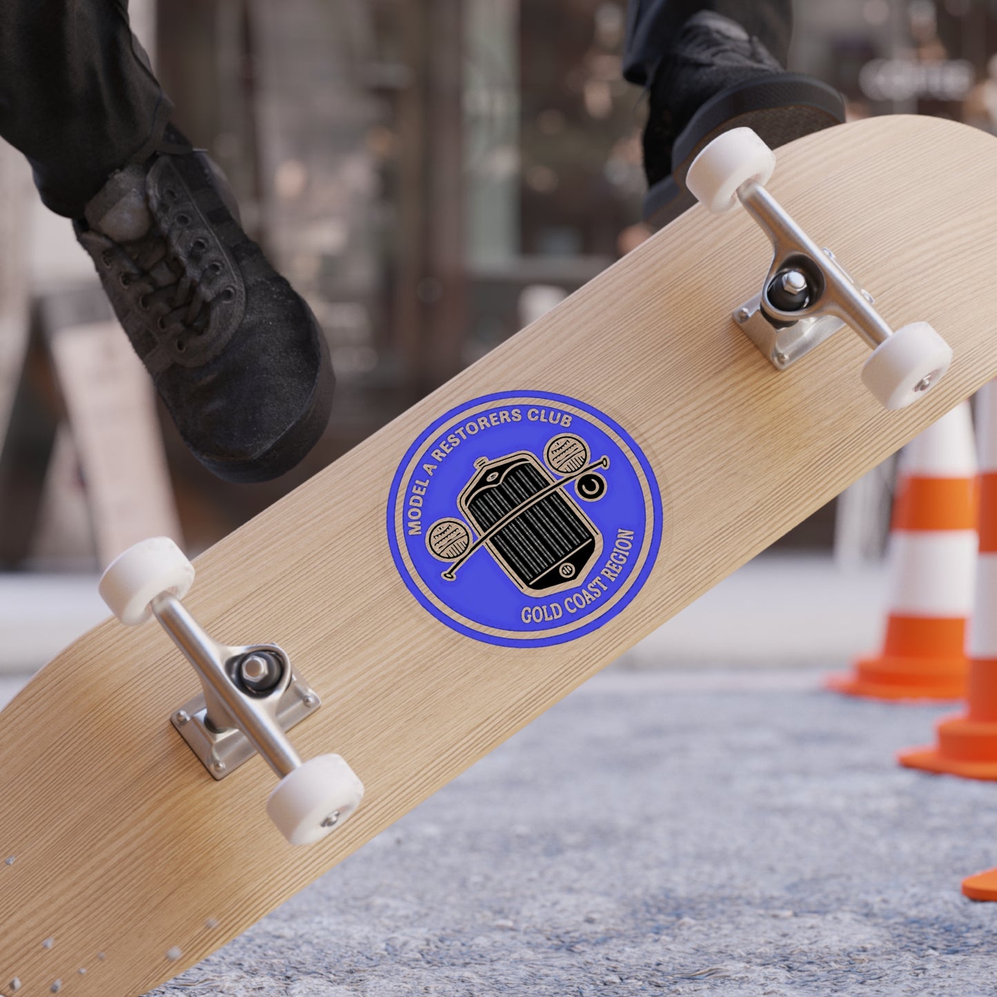 Gold Coast Region Model A Restorers Club Round Sticker — (Transparent Outdoor)