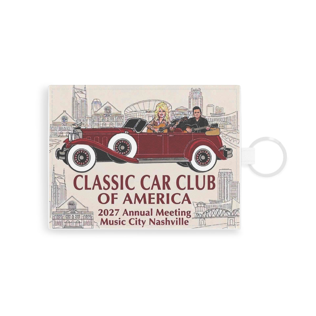Classic Car Club Leather Card Holder — 2027 Nashville Annual Meeting Design