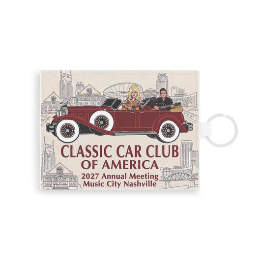 Classic Car Club Leather Card Holder — 2027 Nashville Annual Meeting Design