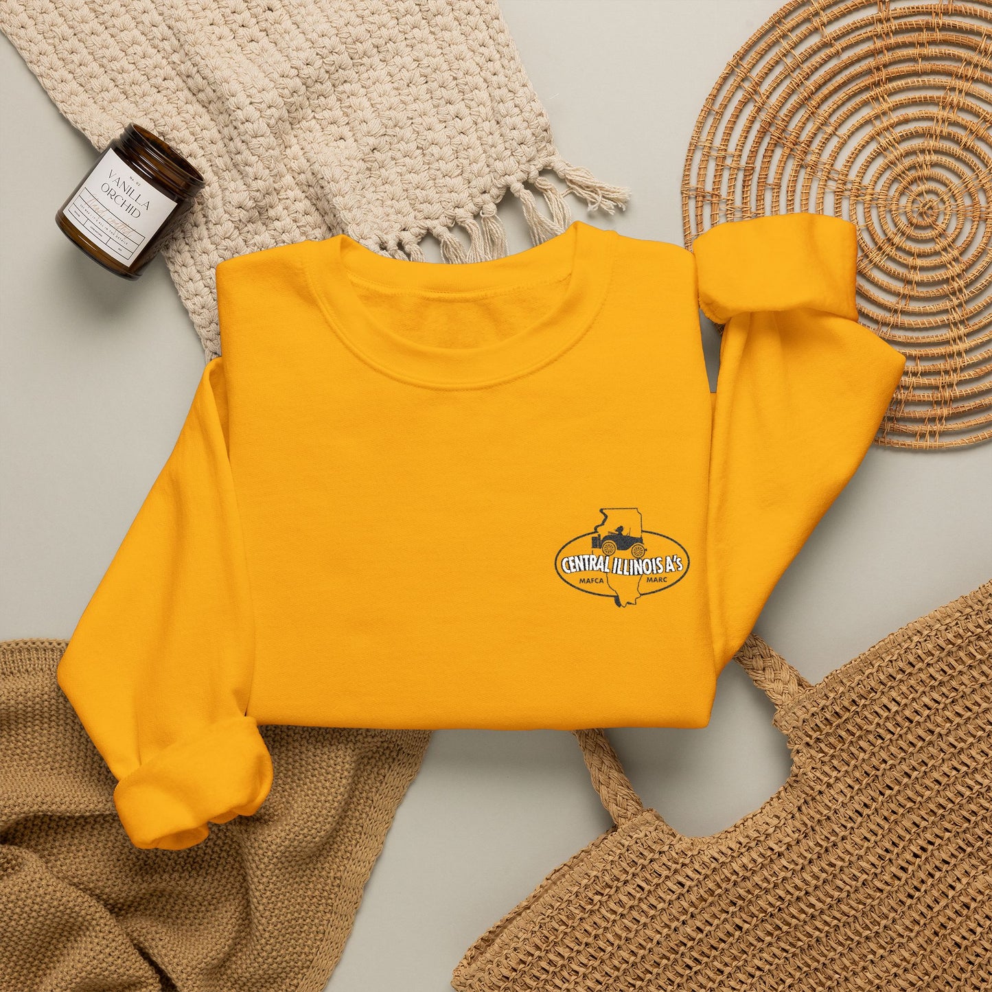 Central Illinois A's Crewneck Embroidered Sweatshirt — Small Chest Logo