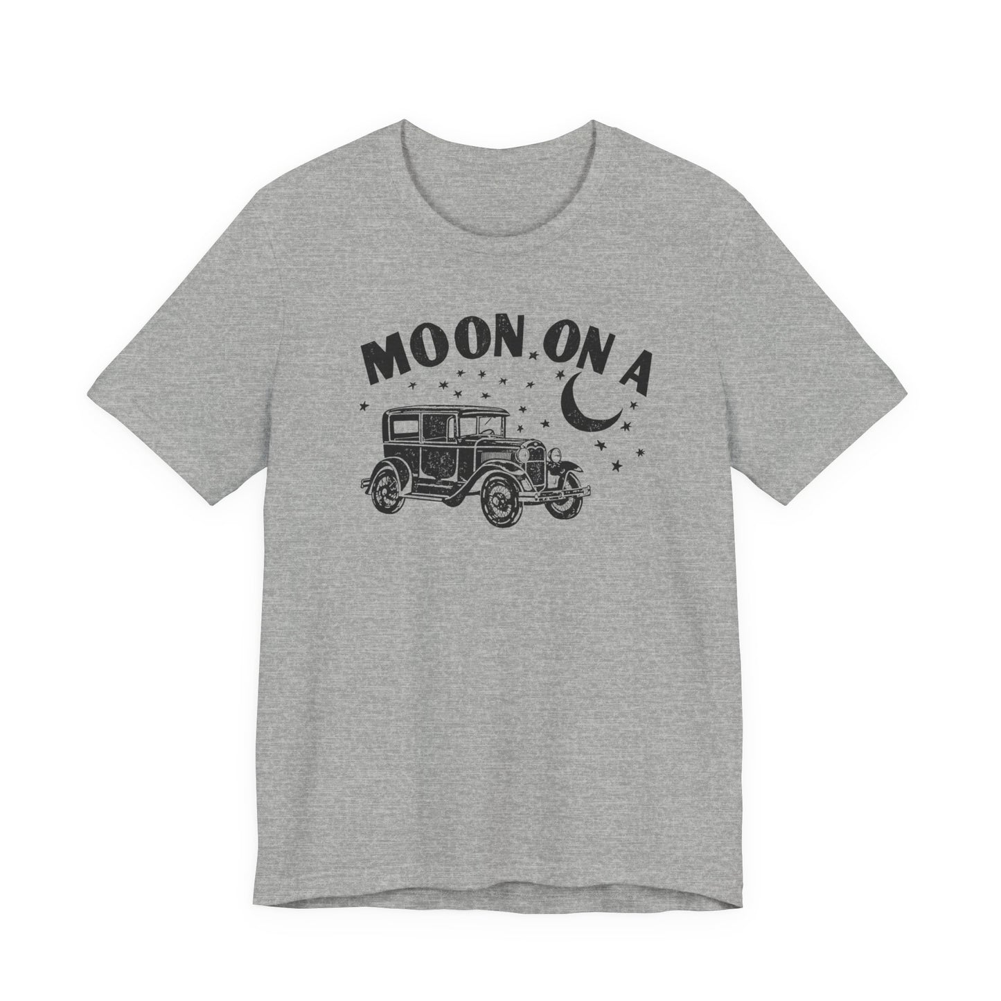 Moon On A Vintage Car T-Shirt — Retro Moon Graphic Tee