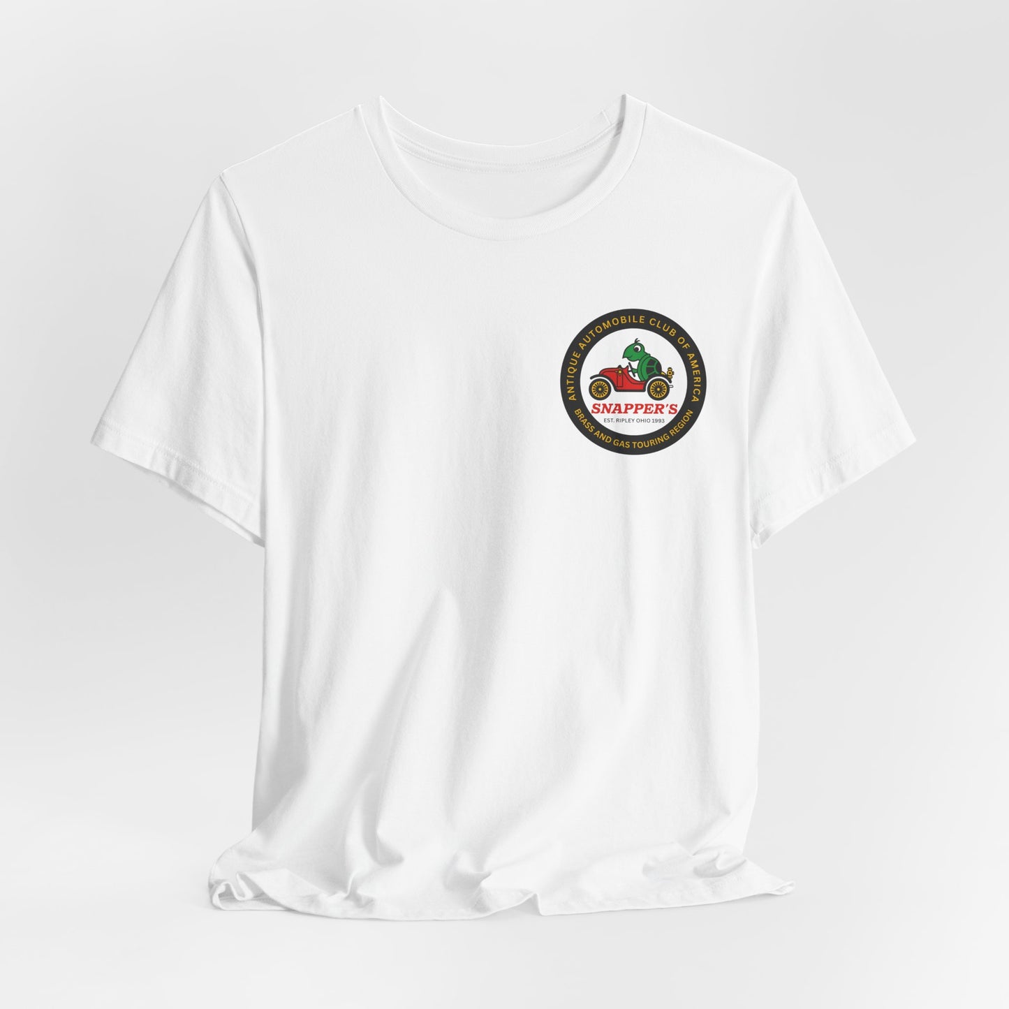 Snapper's Brass and Gas Touring Region Logo T-Shirt — Front logo only