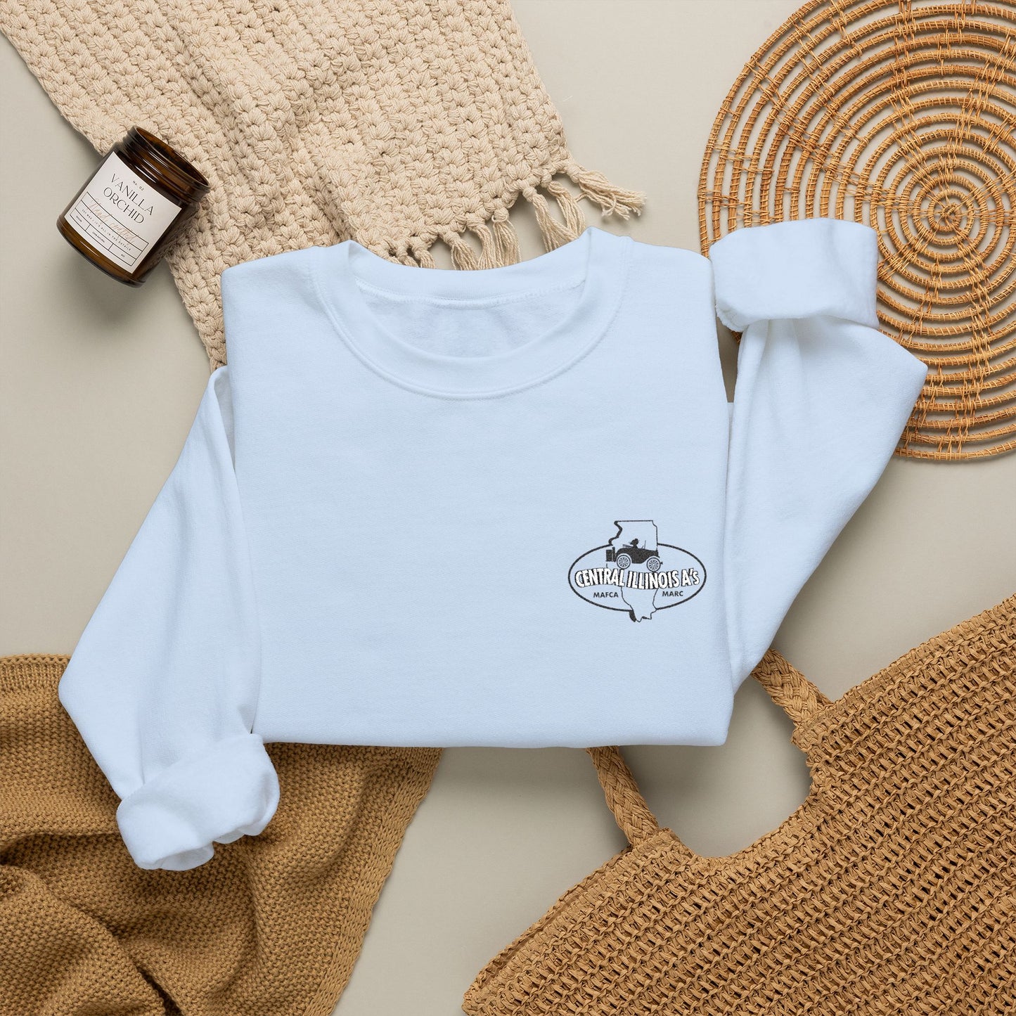 Central Illinois A's Crewneck Embroidered Sweatshirt — Small Chest Logo