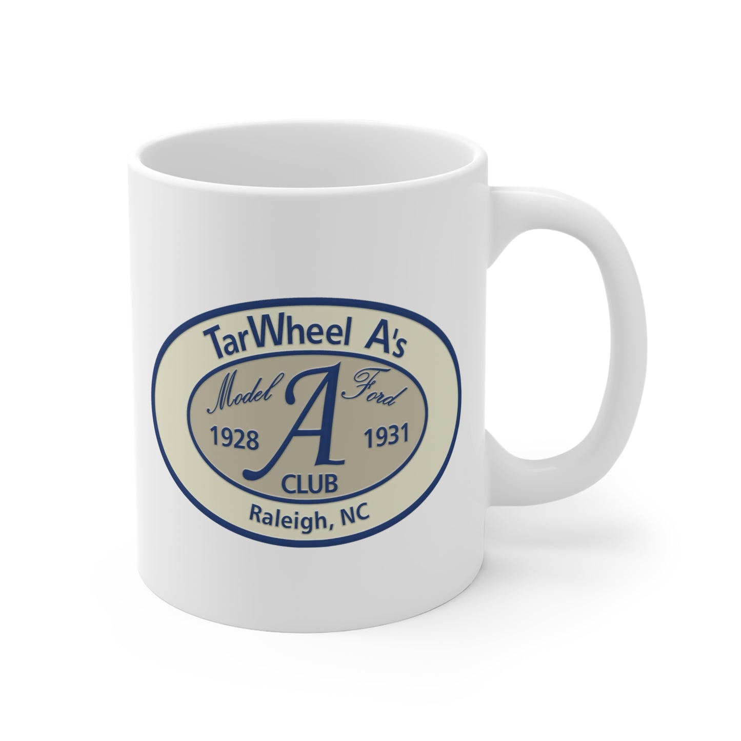 TarWheel A’s Club Mug — Raleigh NC Vintage Model A Ford 1928-1931 Coffee Cup