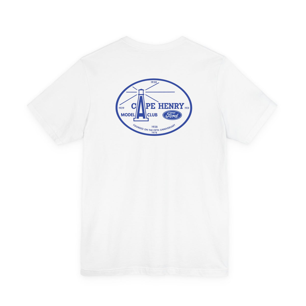 Cape Henry Model A Club Unisex Soft Short Sleeve Tee - Front and Back Logos