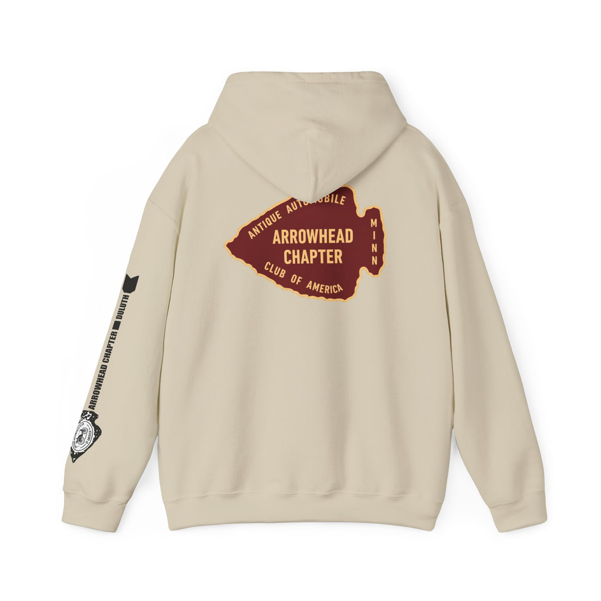 Arrowhead Chapter AACA Club Hoodie — "I'd Rather Be in My Antique Car" plus Sleeve and Back Images