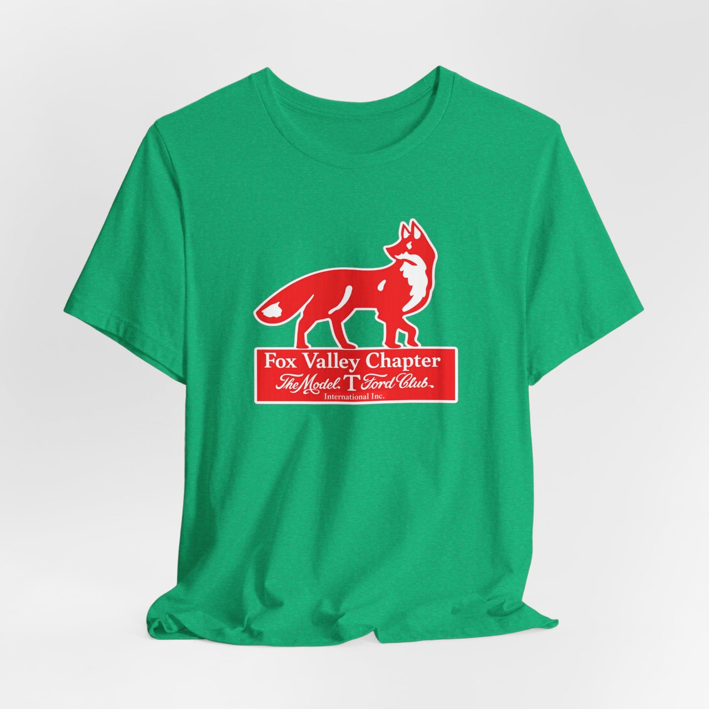 Fox Valley Chapter Model T Ford Club Tee — Red Fox Logo Short Sleeve T-Shirt