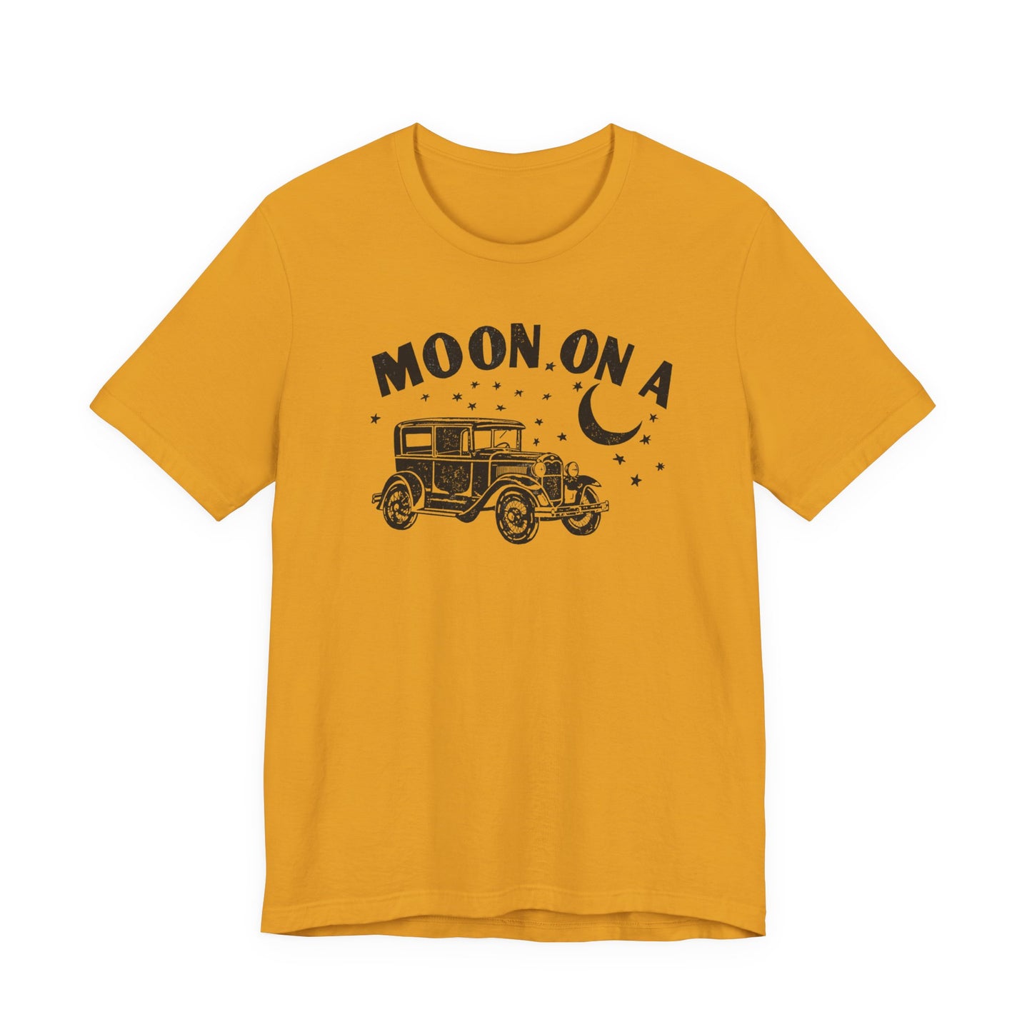 Moon On A Vintage Car T-Shirt — Retro Moon Graphic Tee