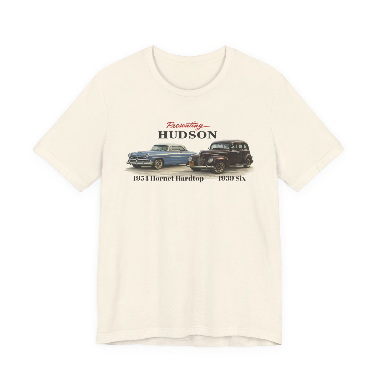 1954 Hudson Hornet Hardtop and 1939 Hudson Six T-Shirt — Classic Car Tee