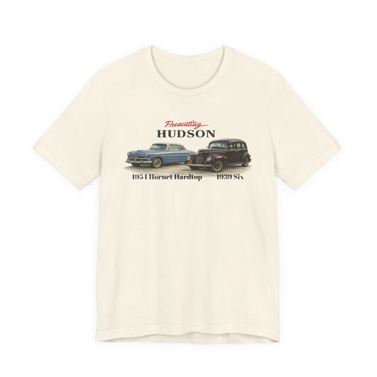1954 Hudson Hornet Hardtop and 1939 Hudson Six T-Shirt — Classic Car Tee