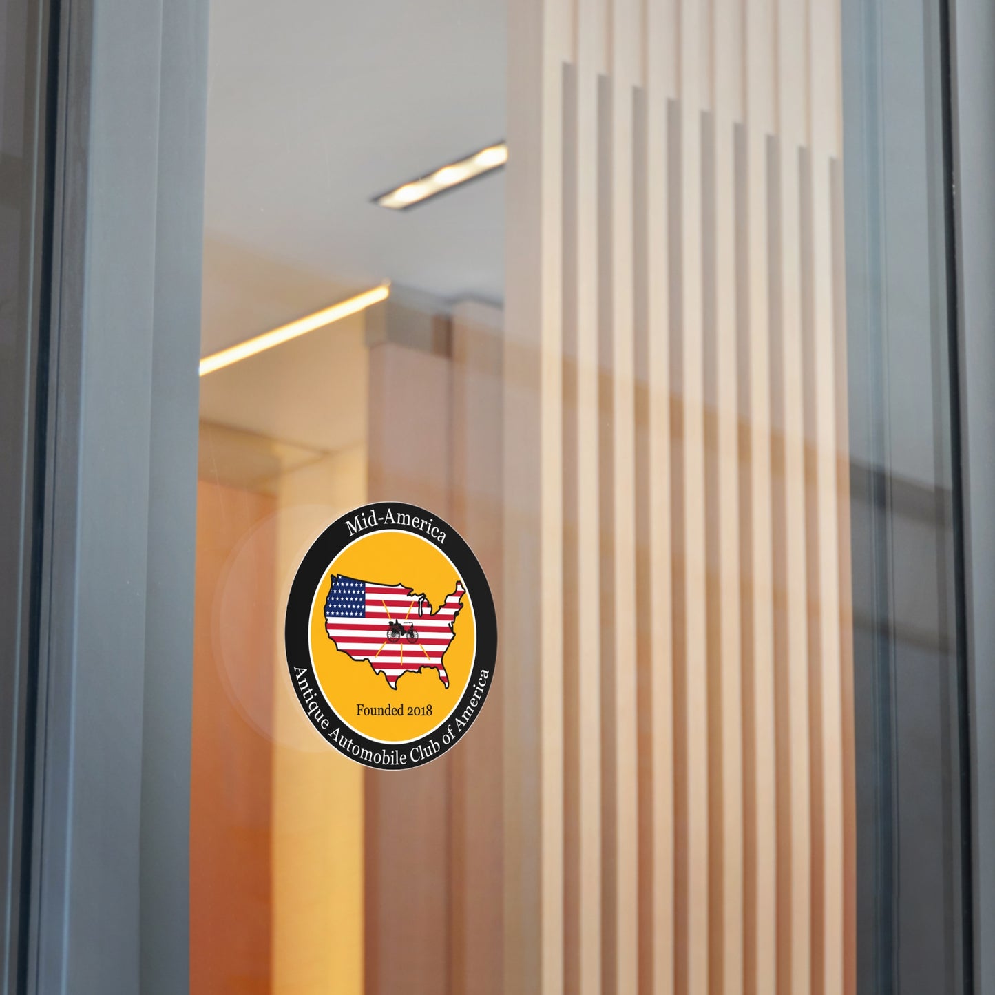 Mid-America Region AACA Round Vinyl Sticker — Great for Windshields