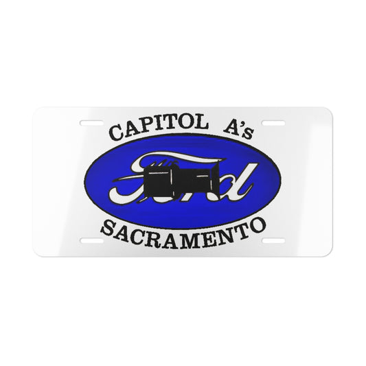 Capitol A's Vanity Plate (white)